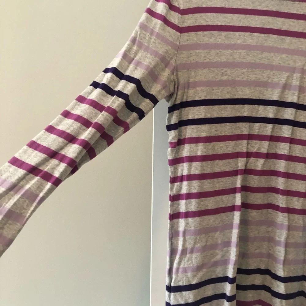 Old Navy Gray & Purple Striped Long Sleeve Tee XL 100% Cotton - Picture 2 of 5
